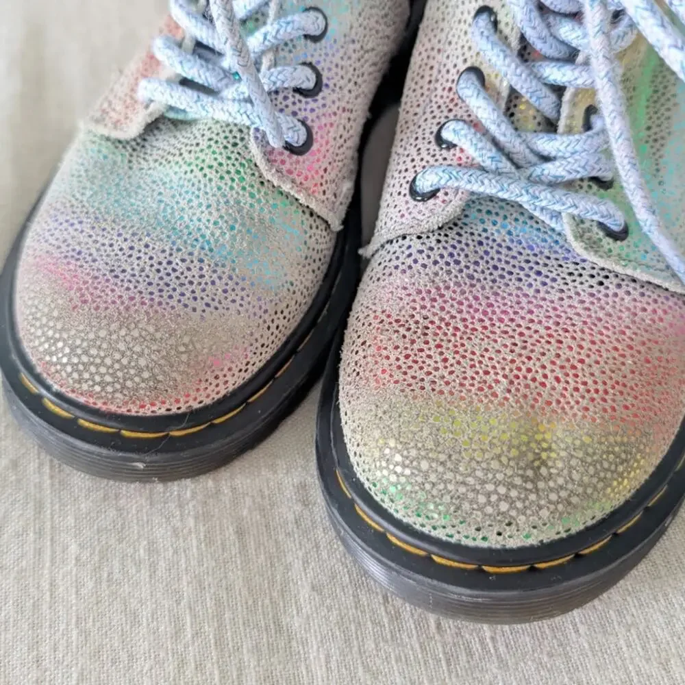 Dr. Martens 1460 Pascal T Iridescent Rainbow Metallic Boots size 12 Little Kids
